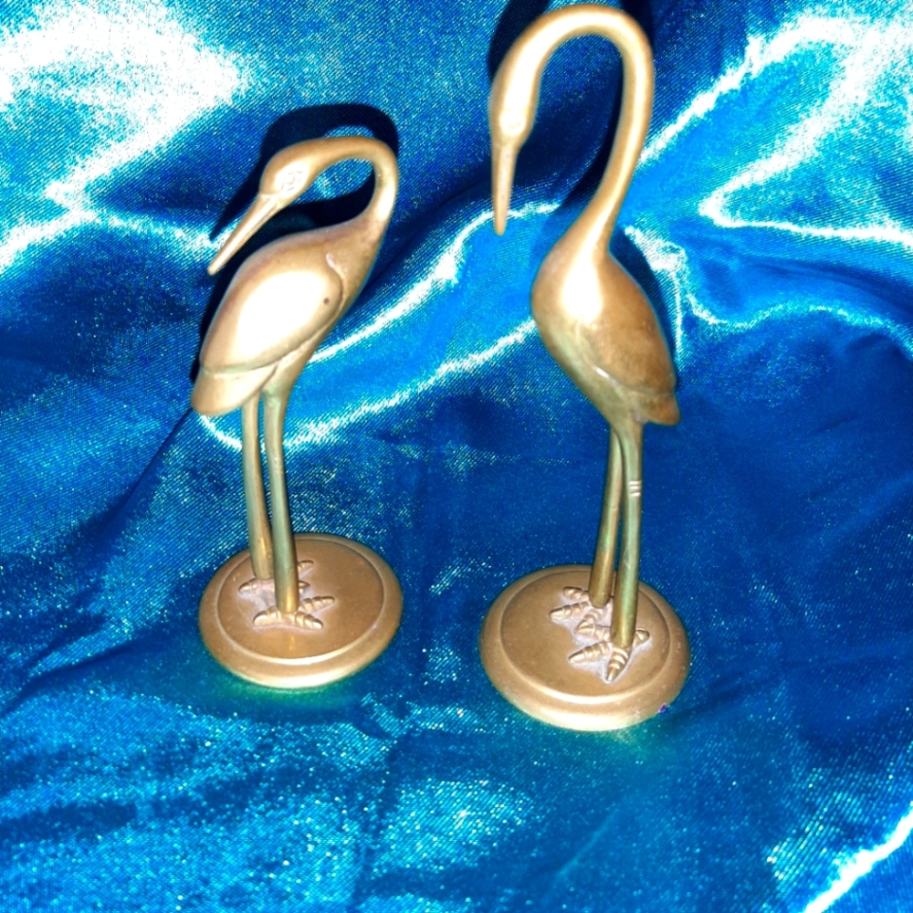 Set of mid century brass cranes - Picture 1 of 1